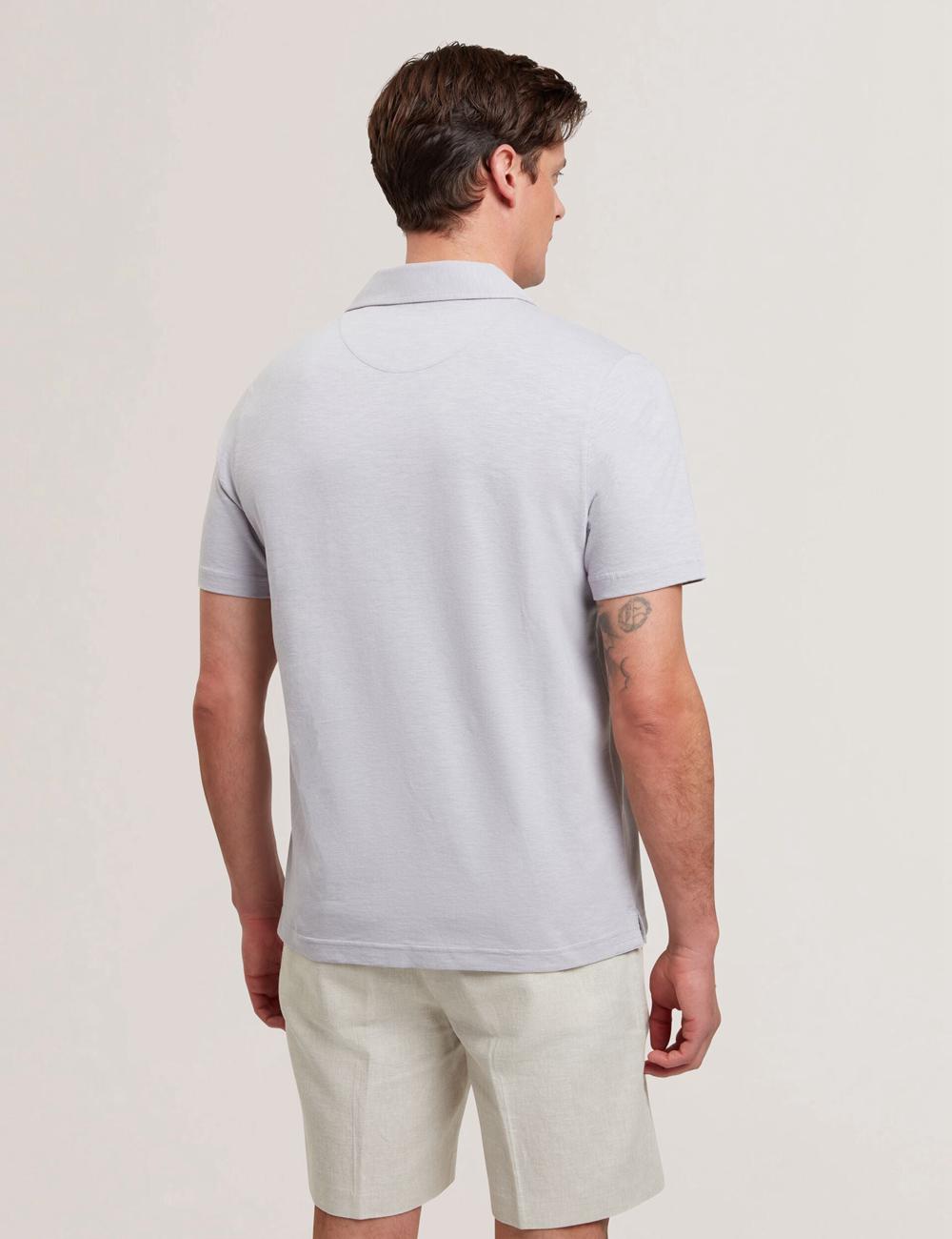 Camisa Polo Ted Baker ANITO - Cotton Linen Open Neck Hombre Moradas | GNCP-73568