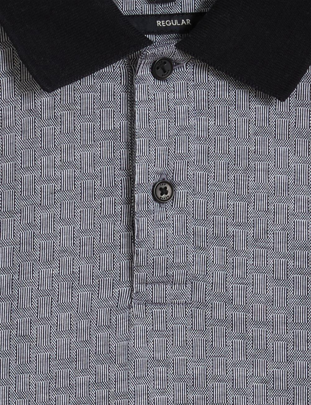 Camisa Polo Ted Baker AUGUSO - Textured Jacquard Cotton Hombre Azul Marino | JDQG-52041