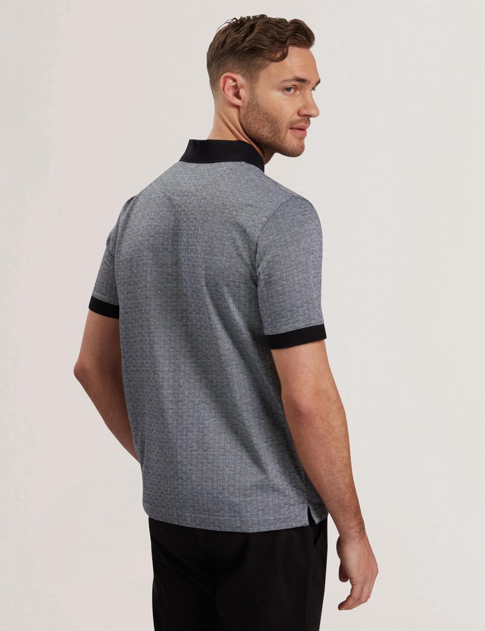 Camisa Polo Ted Baker AUGUSO - Textured Jacquard Cotton Hombre Azul Marino | JDQG-52041