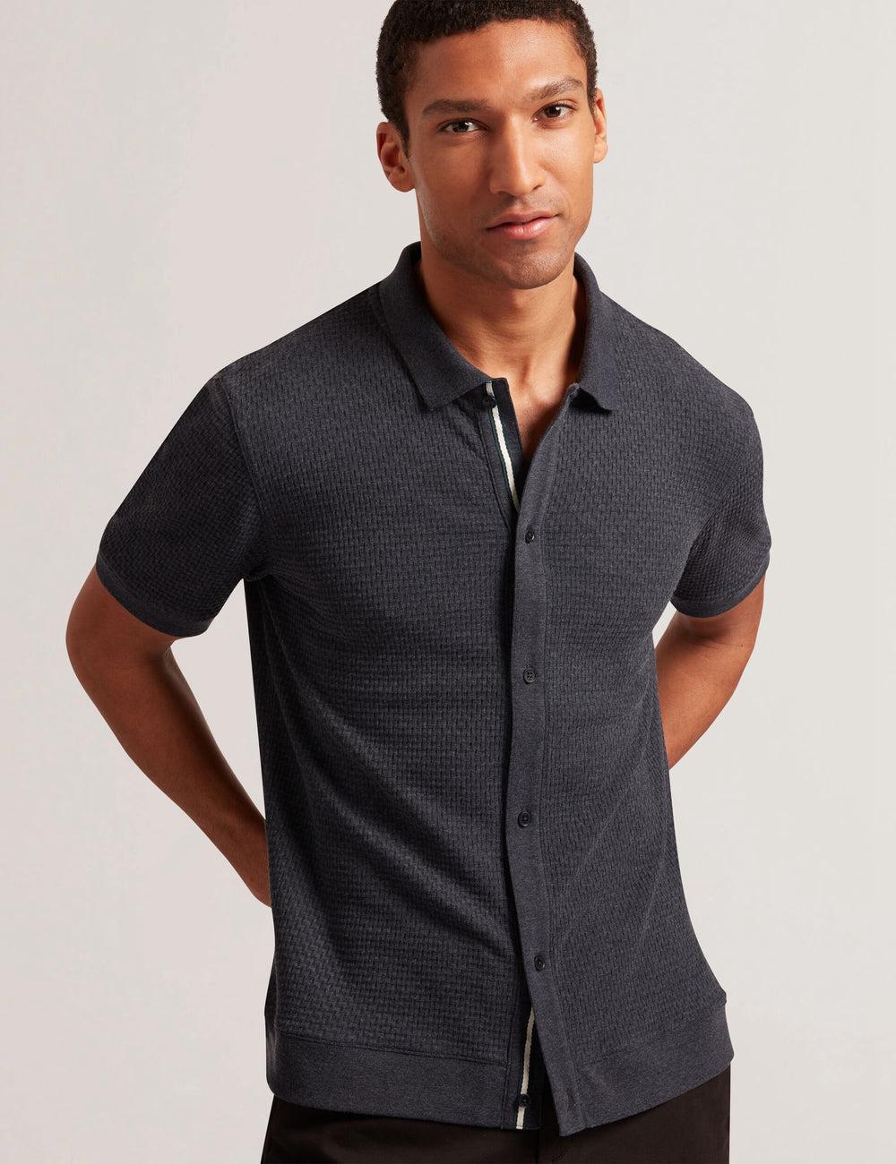 Camisa Polo Ted Baker CONNYR - Short Sleeve Button Through Hombre Azul Marino | CKET-14903