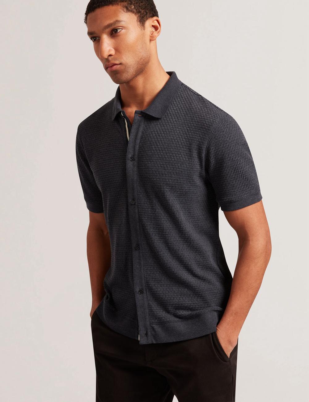 Camisa Polo Ted Baker CONNYR - Short Sleeve Button Through Hombre Azul Marino | CKET-14903