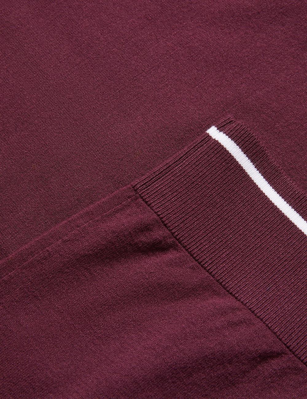 Camisa Polo Ted Baker DUNOW - Pointelle Detail Striped Trim Hombre Burdeos | LRQK-90187
