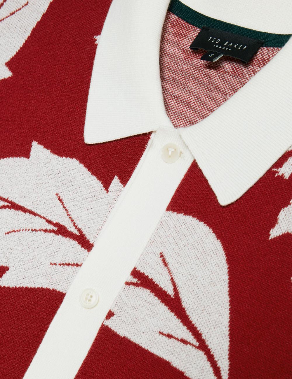 Camisa Polo Ted Baker EDSON - Short Sleeve Button Through Floral Hombre Rojas | REFA-69145