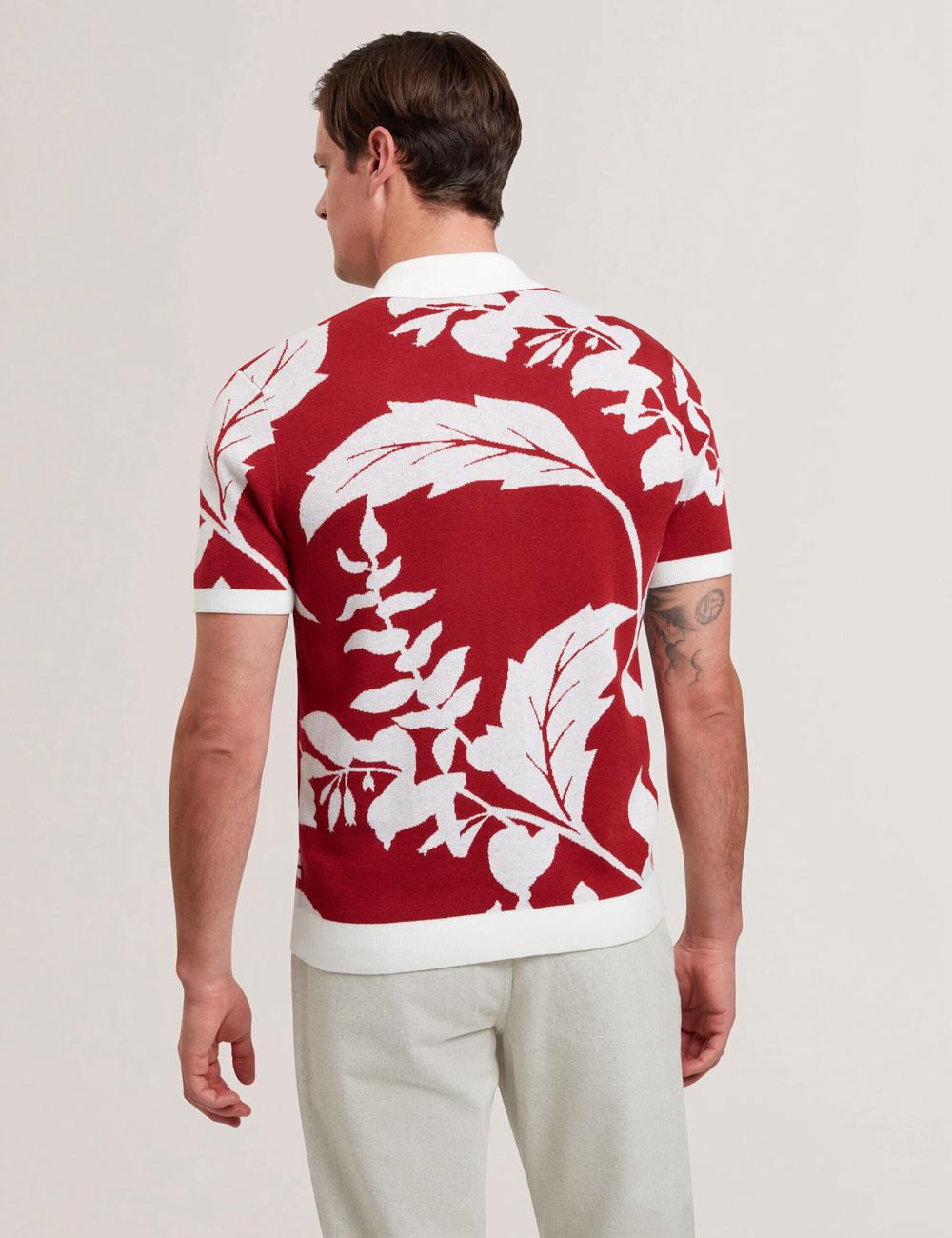 Camisa Polo Ted Baker EDSON - Short Sleeve Button Through Floral Hombre Rojas | REFA-69145