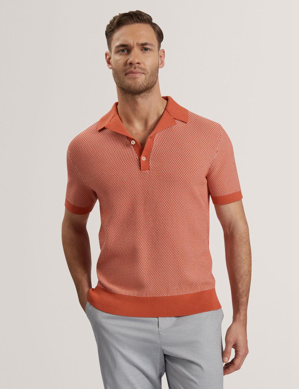 Camisa Polo Ted Baker GREGRY - Short Sleeve Small Stitch Knitted Hombre Rojas | XKCF-78631
