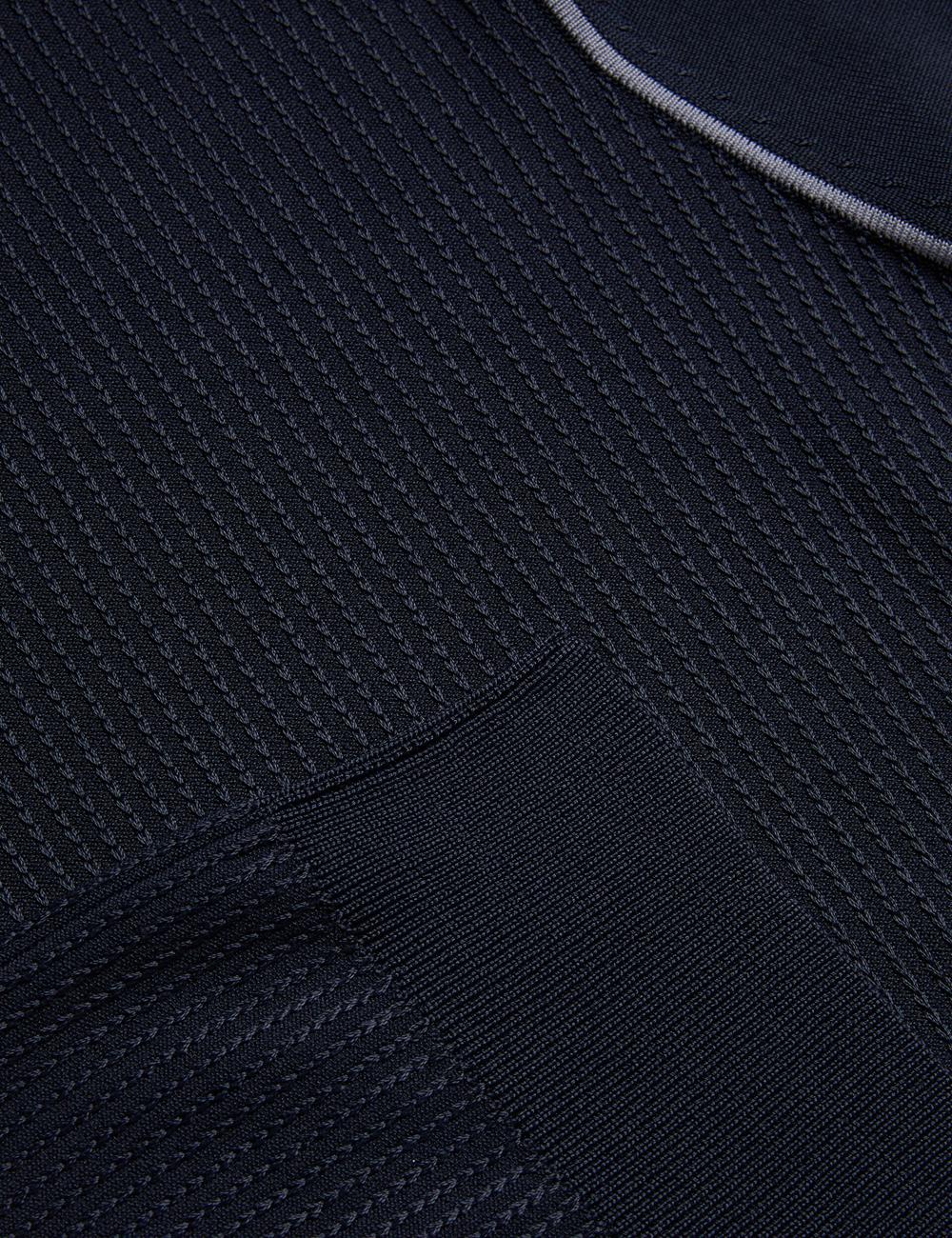 Camisa Polo Ted Baker PAXTO - Textured Zip With Striped Collar Hombre Azul Marino | DXCP-87309