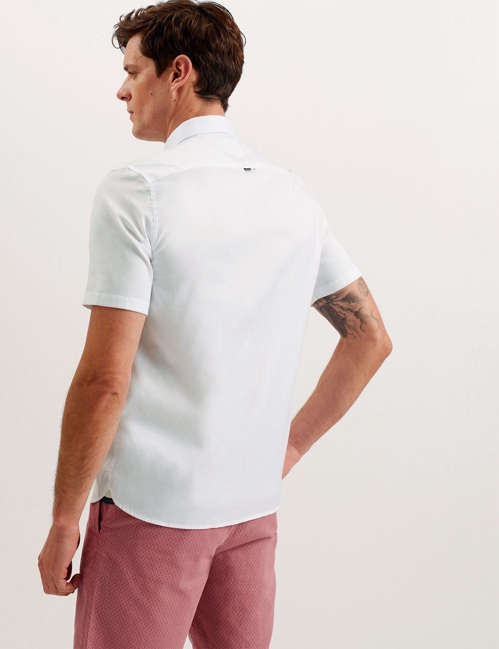 Camisas Ted Baker ALDGTE - Short Sleeve Cotton Oxford Hombre Blancas | ZMSR-04976