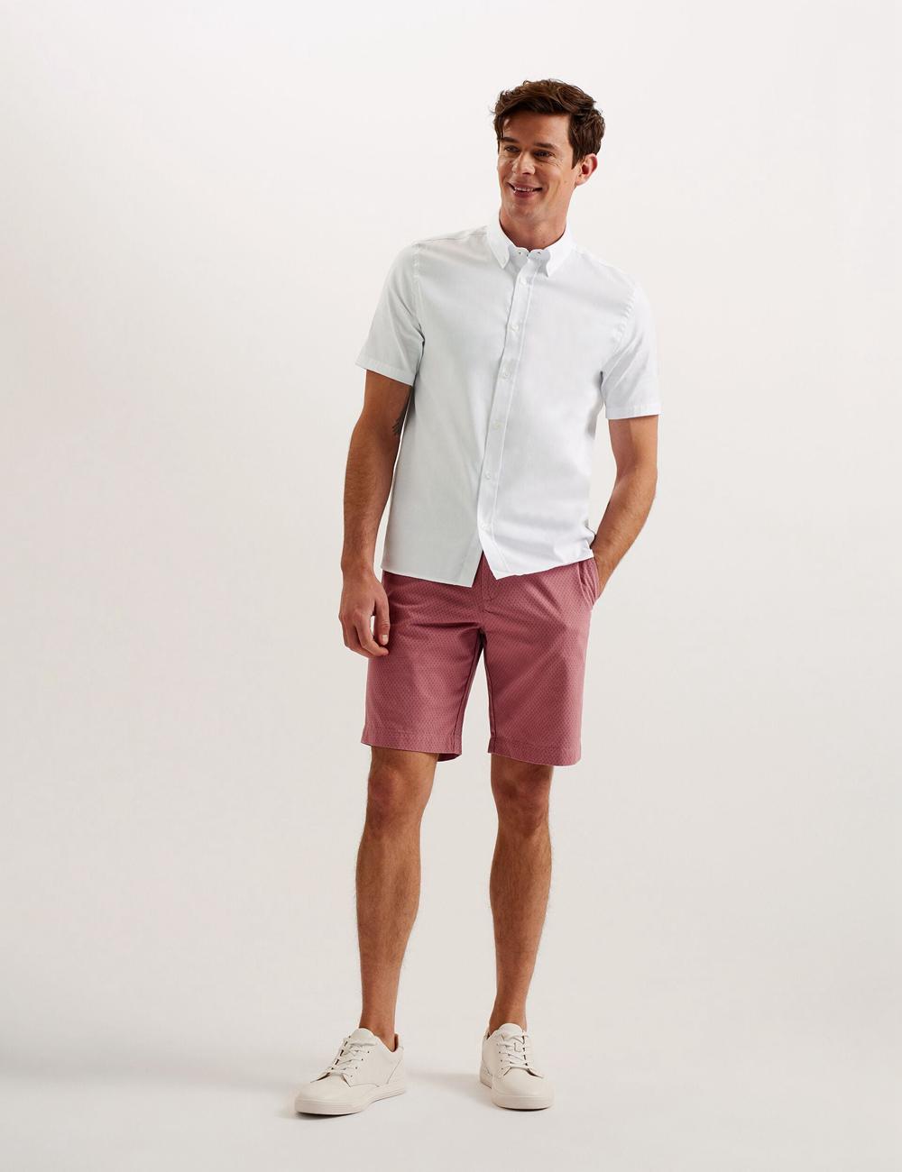 Camisas Ted Baker ALDGTE - Short Sleeve Cotton Oxford Hombre Blancas | ZMSR-04976