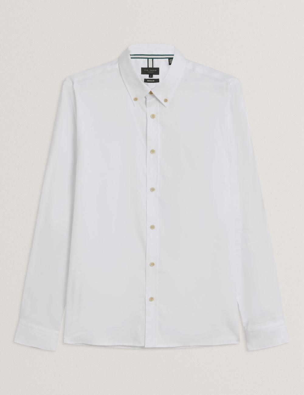 Camisas Ted Baker ALLARDO - Regular Fit Cotton Oxford Hombre Blancas | FTWH-86109