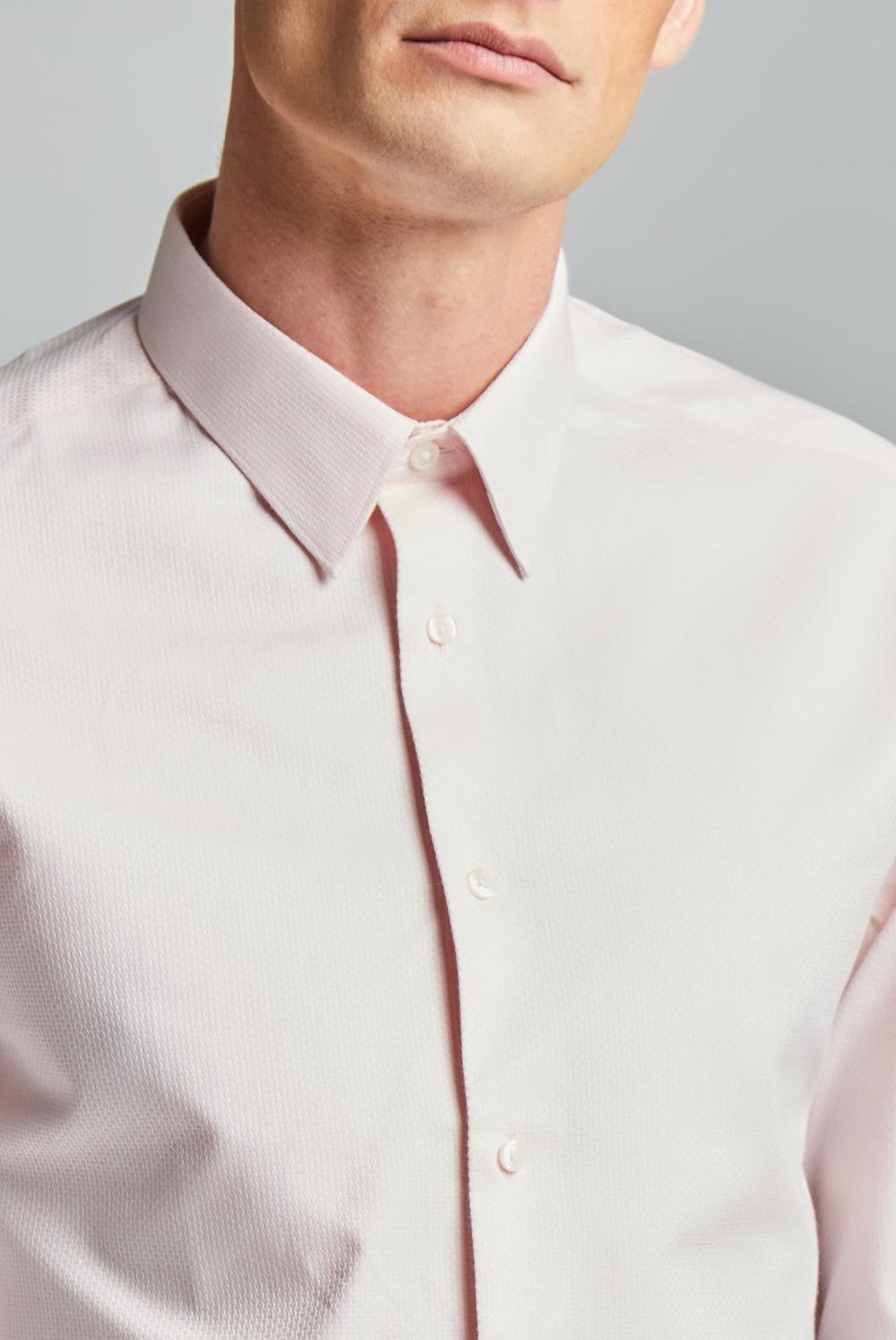 Camisas Ted Baker DORAIN - Textured Cotton Long Sleeve Hombre Rosas | SMPW-29561