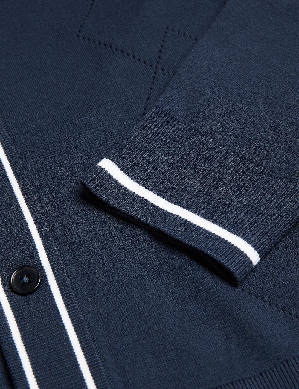 Camisas Ted Baker ELMDON LS Diamond Button Through Hombre Azul Marino | WRVZ-09185