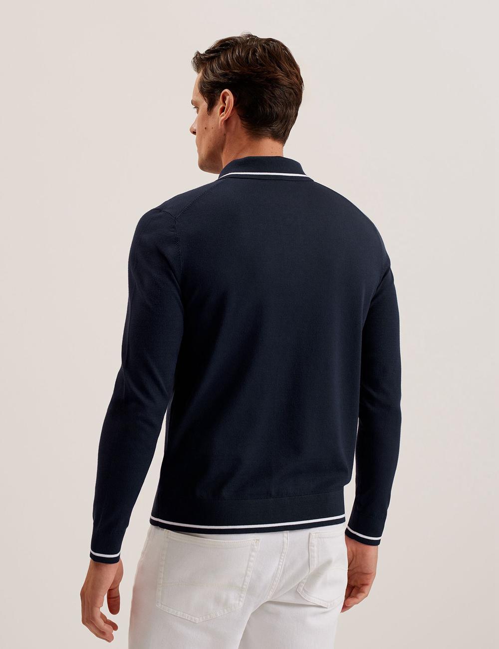 Camisas Ted Baker ELMDON LS Diamond Button Through Hombre Azul Marino | WRVZ-09185