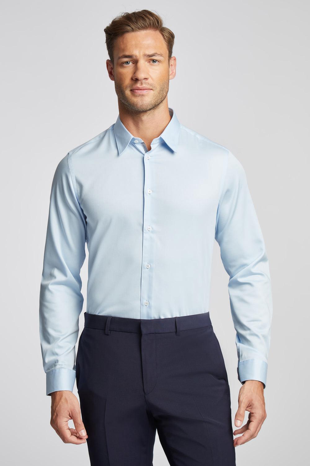 Camisas Ted Baker ISLA - Slim Fit Pure Cotton Hombre Azules | XRJQ-13586
