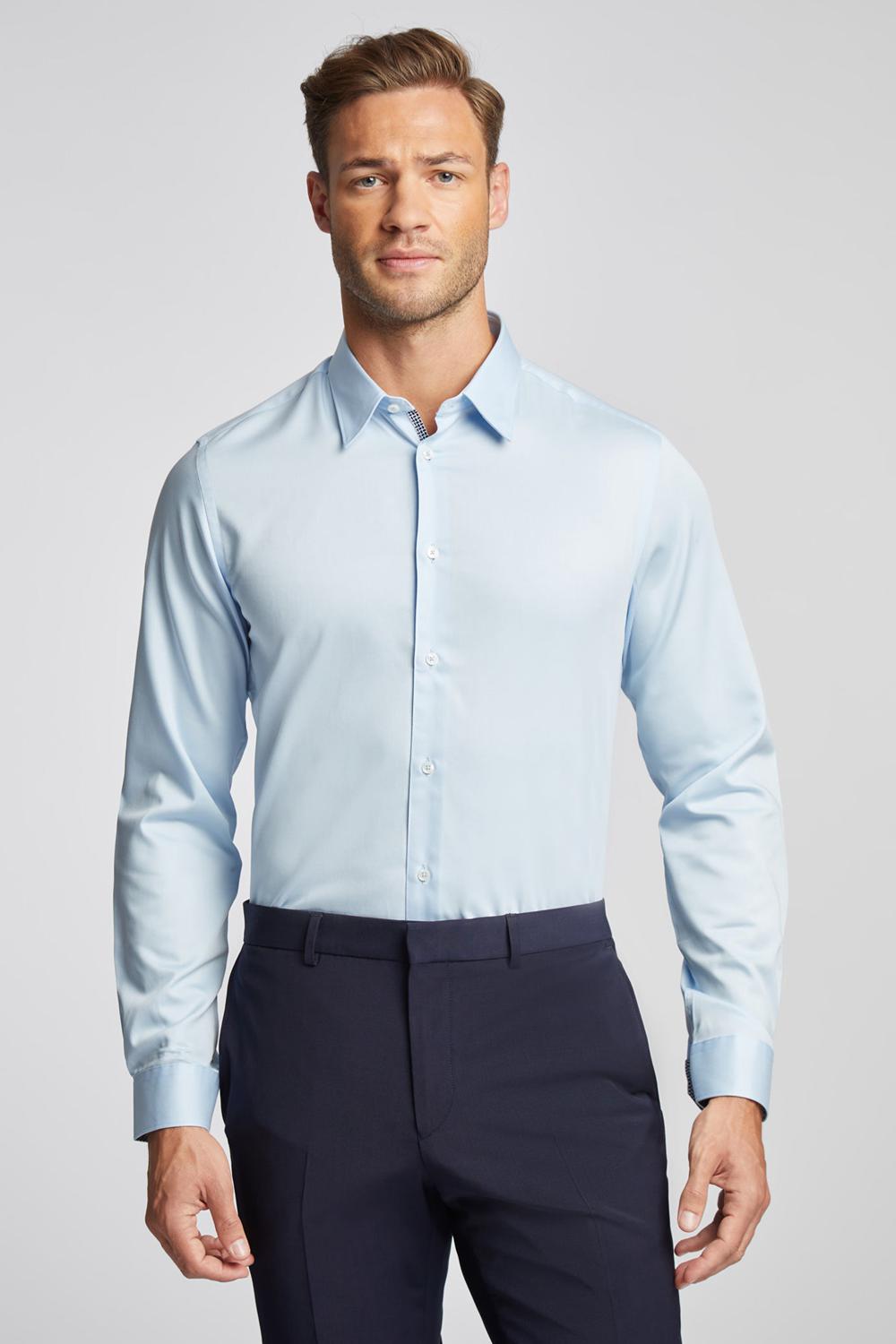 Camisas Ted Baker ISLA - Slim Fit Pure Cotton Hombre Azules | XRJQ-13586