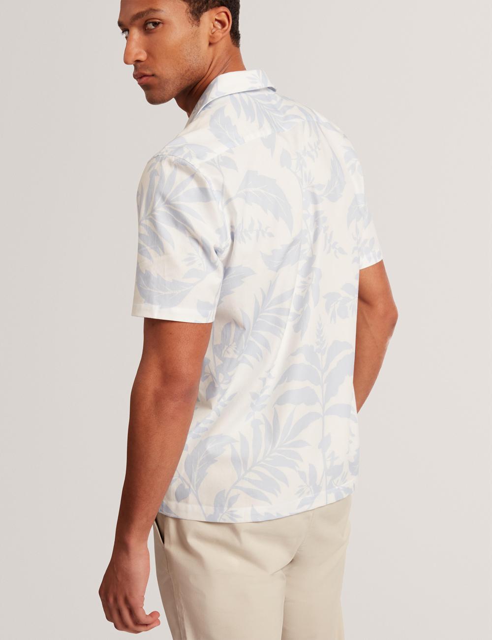 Camisas Ted Baker KITS - Short Sleeve Relaxed Floral Print Hombre Azules | JKHY-26157