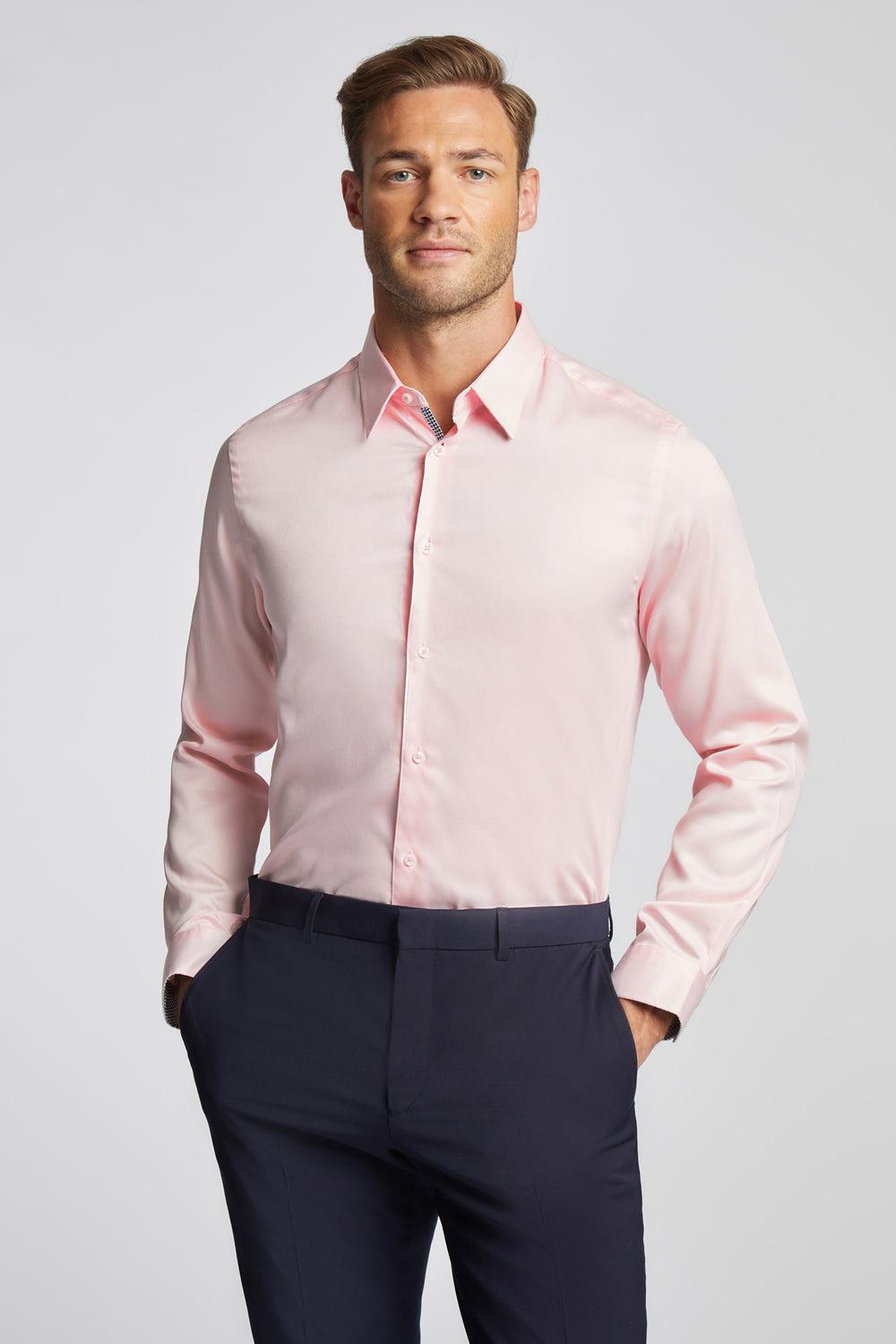 Camisas Ted Baker MAELOR - Slim Fit Sateen Cotton Hombre Rosas | KOFQ-81765
