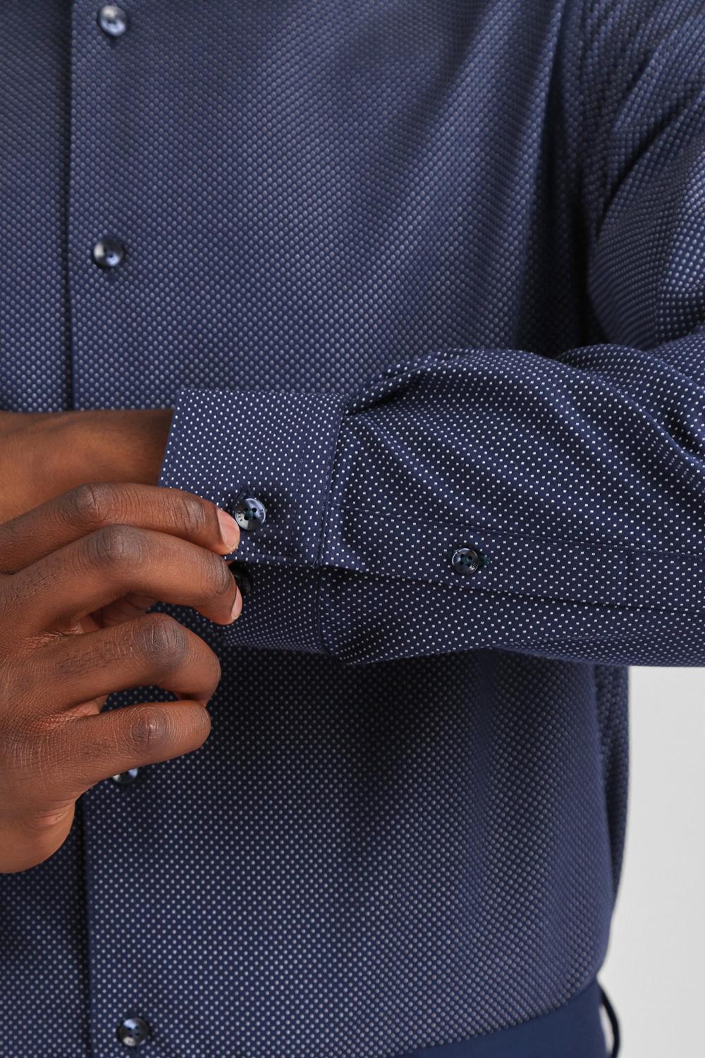 Camisas Ted Baker ODAIR - Pin Dot Slim Fit Cotton Hombre Azul Marino | QDBS-84132