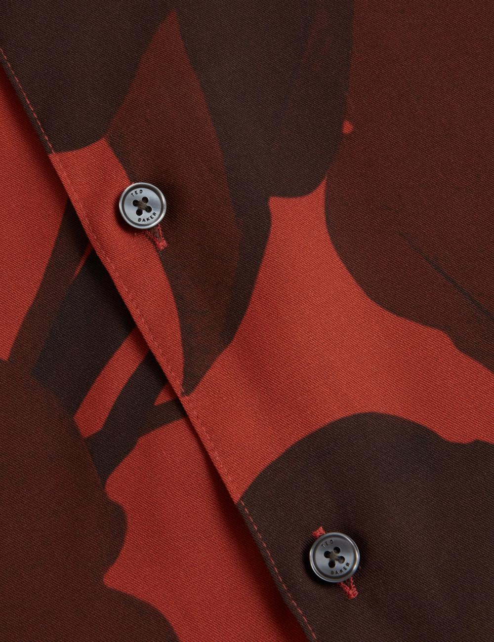 Camisas Ted Baker PINEDA - Short Sleeve Relaxed Floral Print Hombre Rojas | WNXO-54217