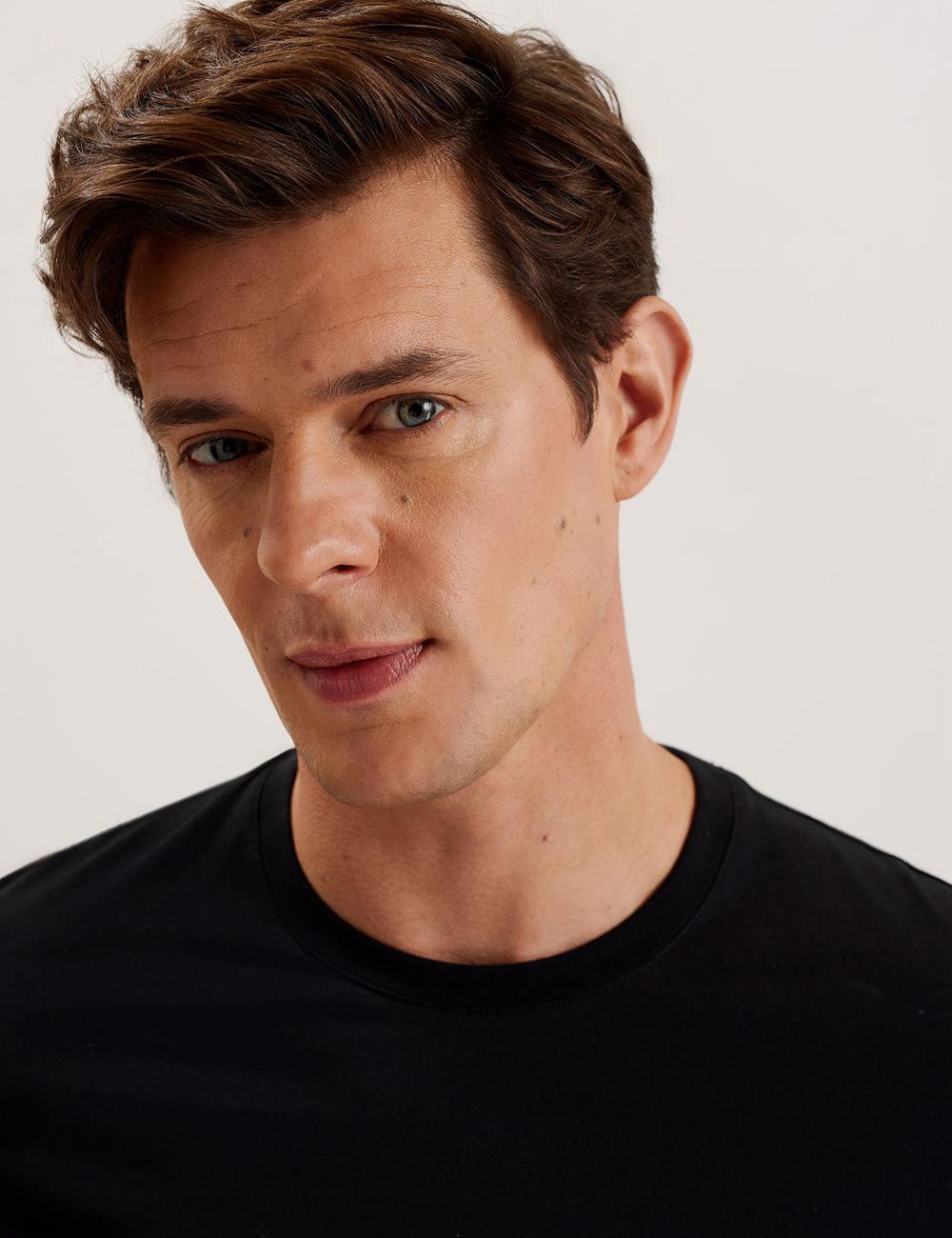 Camiseta Ted Baker BEXLI - Regular Fit Long Sleeve Cotton Hombre Negras | HNXI-08613
