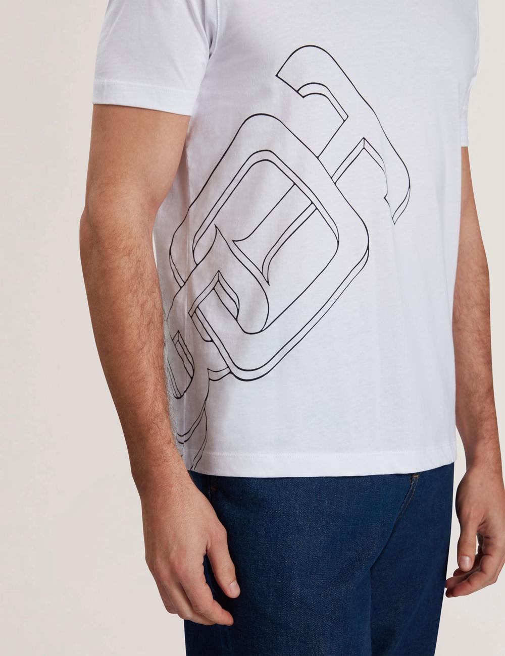 Camiseta Ted Baker CRAIGEY - Logo Graphic Crew Neck Cotton Hombre Blancas | HKJG-43617