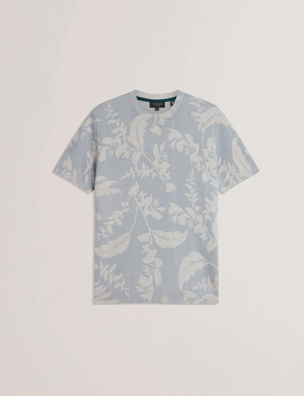 Camiseta Ted Baker DENNIO - Short Sleeve Printed Floral Hombre Azules | PJVY-59187