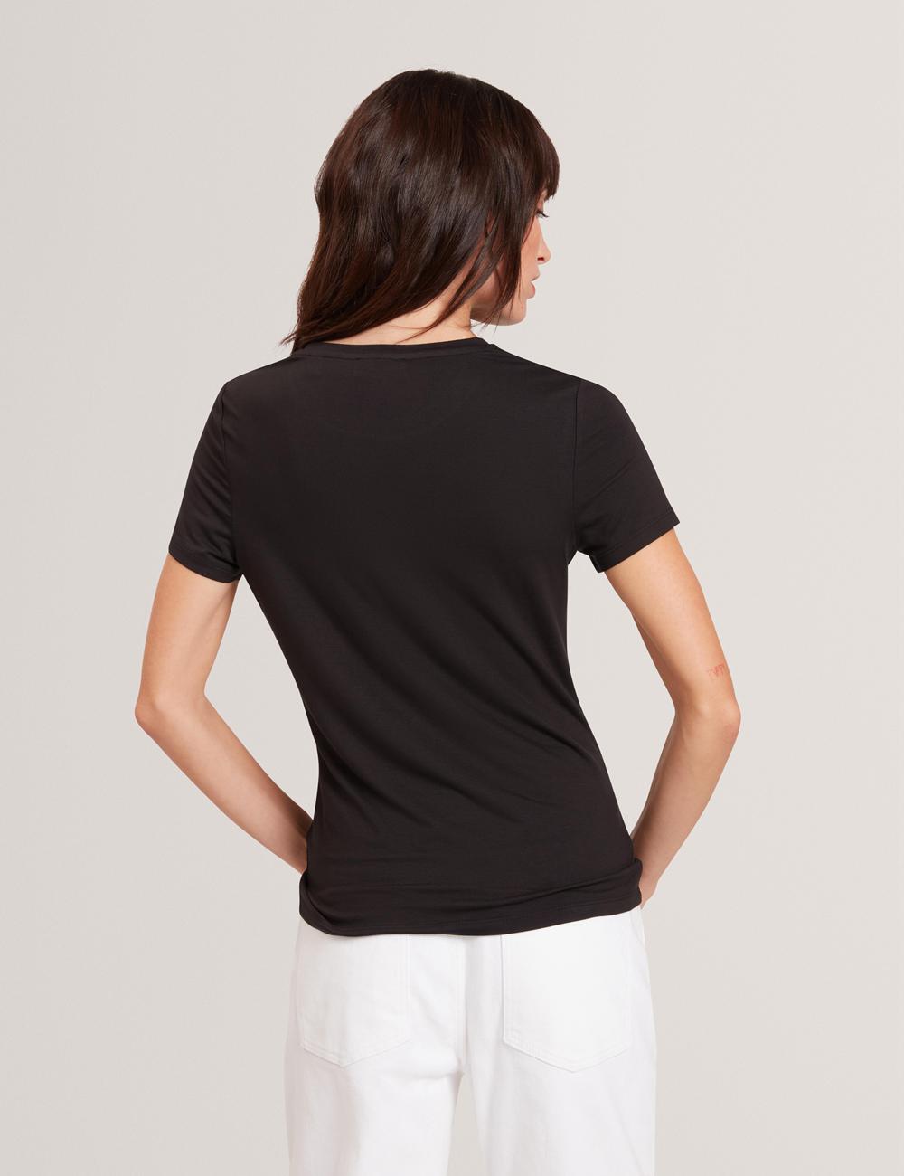 Camiseta Ted Baker GORGAA - Floral Graphic Fitted Short Sleeve Mujer Negras | ZGUQ-26187