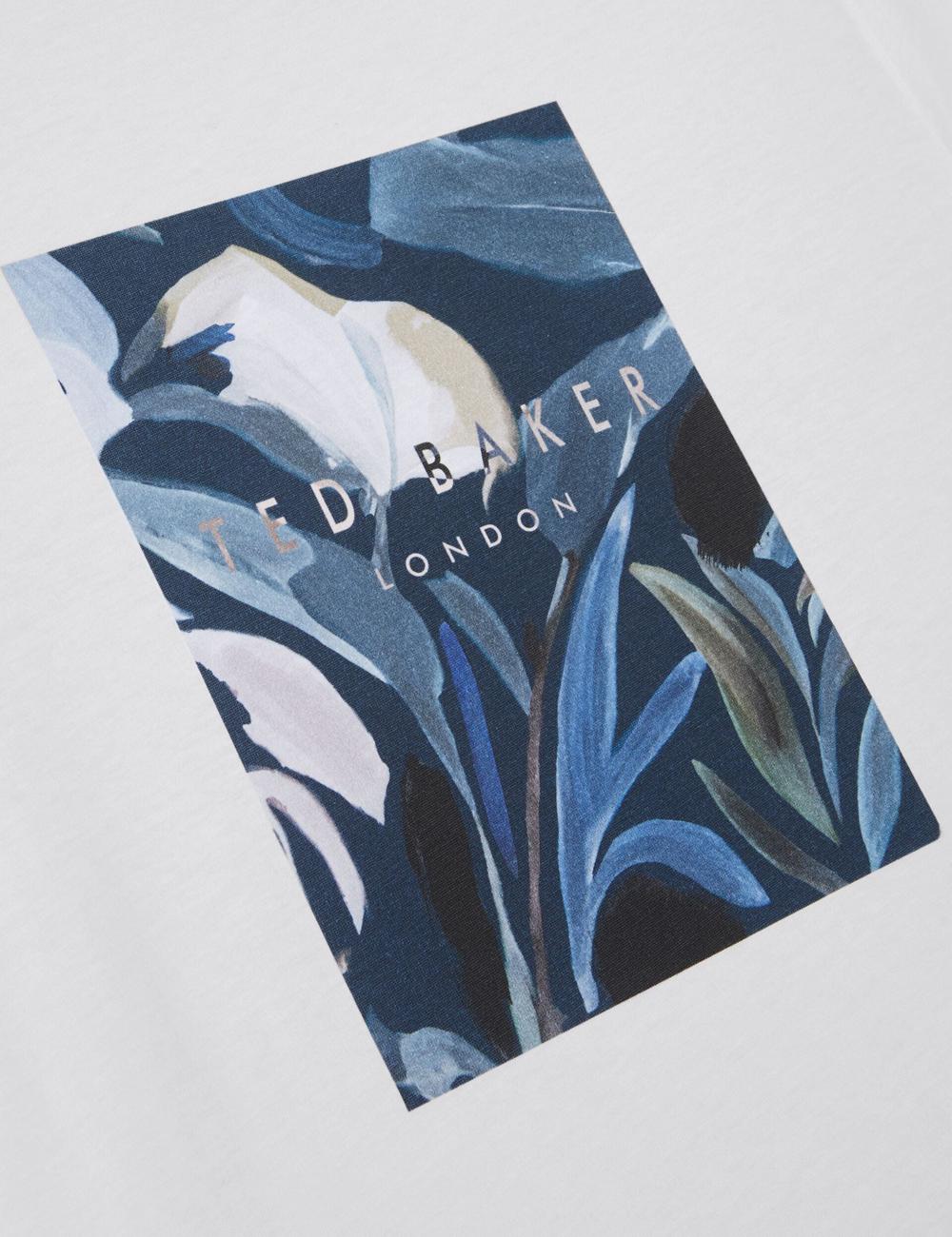 Camiseta Ted Baker JUSTINO - Branded Box Print Graphic Cotton Hombre Blancas | TAJI-54721