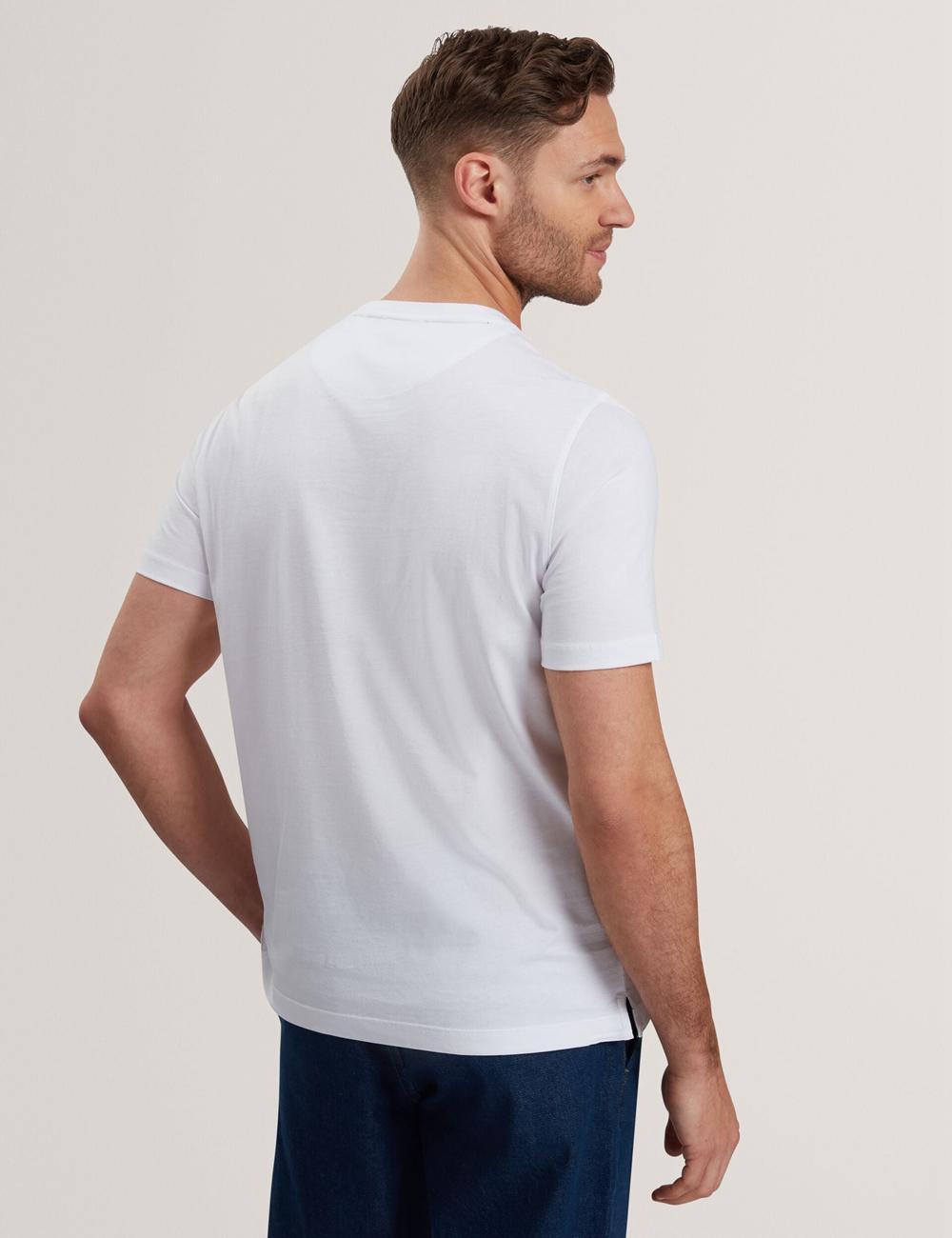 Camiseta Ted Baker JUSTINO - Branded Box Print Graphic Cotton Hombre Blancas | TAJI-54721