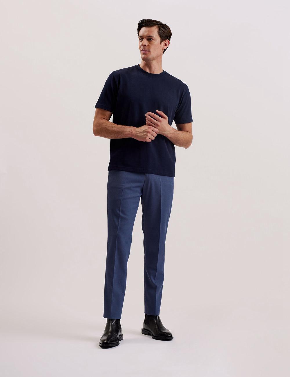 Camiseta Ted Baker KORNKA - Short Sleeve Relaxed Fit Cotton Hombre Azul Marino | SVKJ-52478