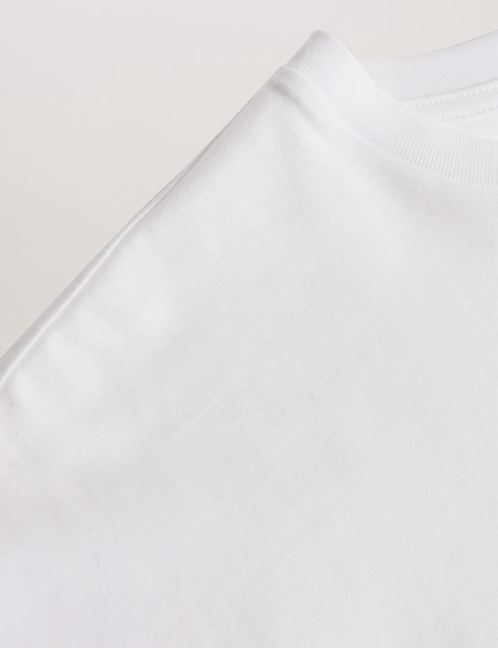 Camiseta Ted Baker MALORRY - Embroidered Logo Boxy Cotton Mujer Blancas | VSGK-63491