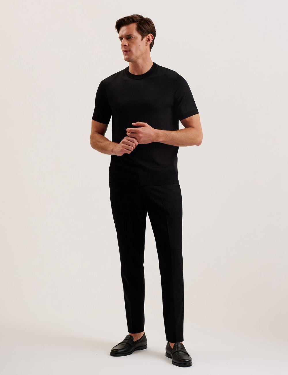 Camiseta Ted Baker REYON - Rayon Crew Neck Short Sleeve Hombre Negras | HVYD-63129