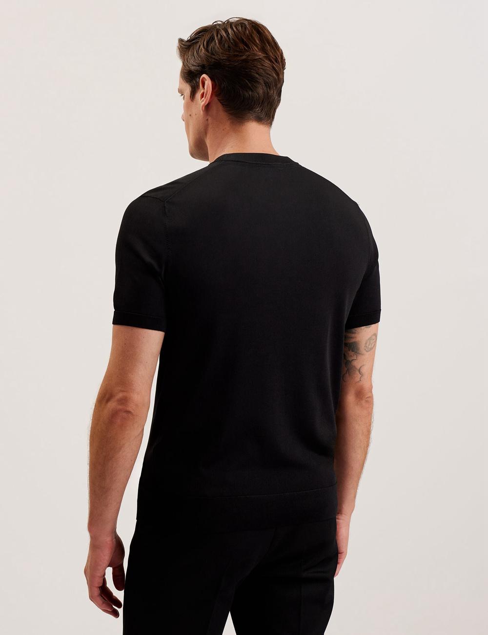 Camiseta Ted Baker REYON - Rayon Crew Neck Short Sleeve Hombre Negras | HVYD-63129
