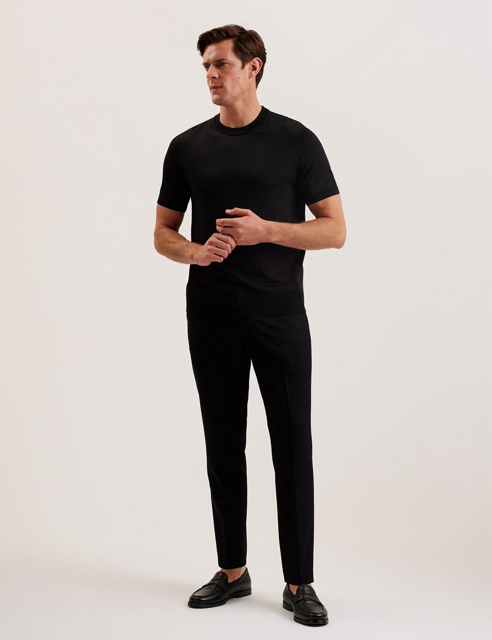 Camiseta Ted Baker REYON - Rayon Crew Neck Short Sleeve Hombre Negras | HVYD-63129