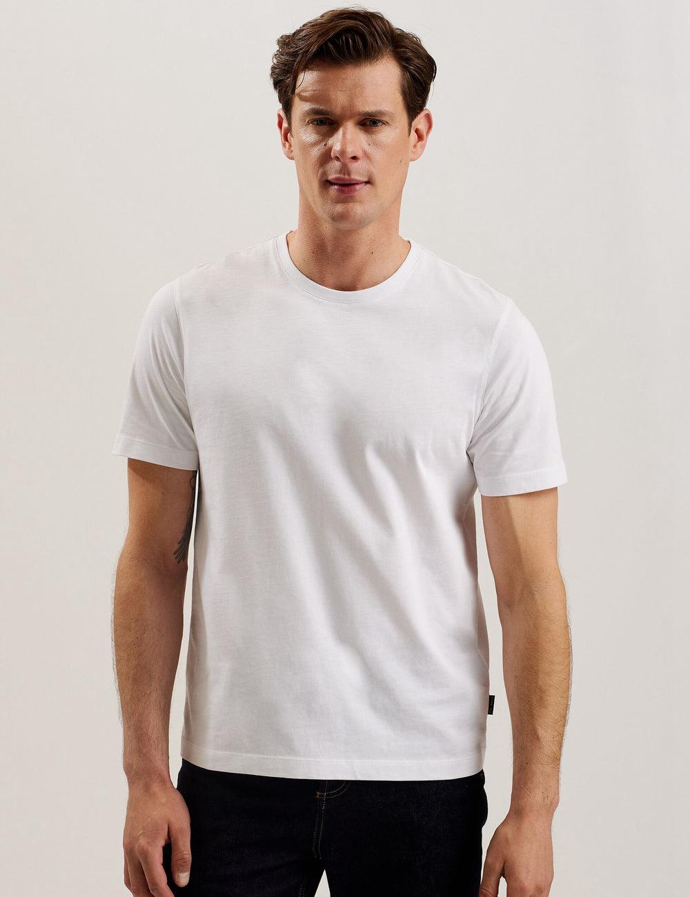 Camiseta Ted Baker TYWINN - Classic Crew Neck Cotton Hombre Blancas | AWZU-38950