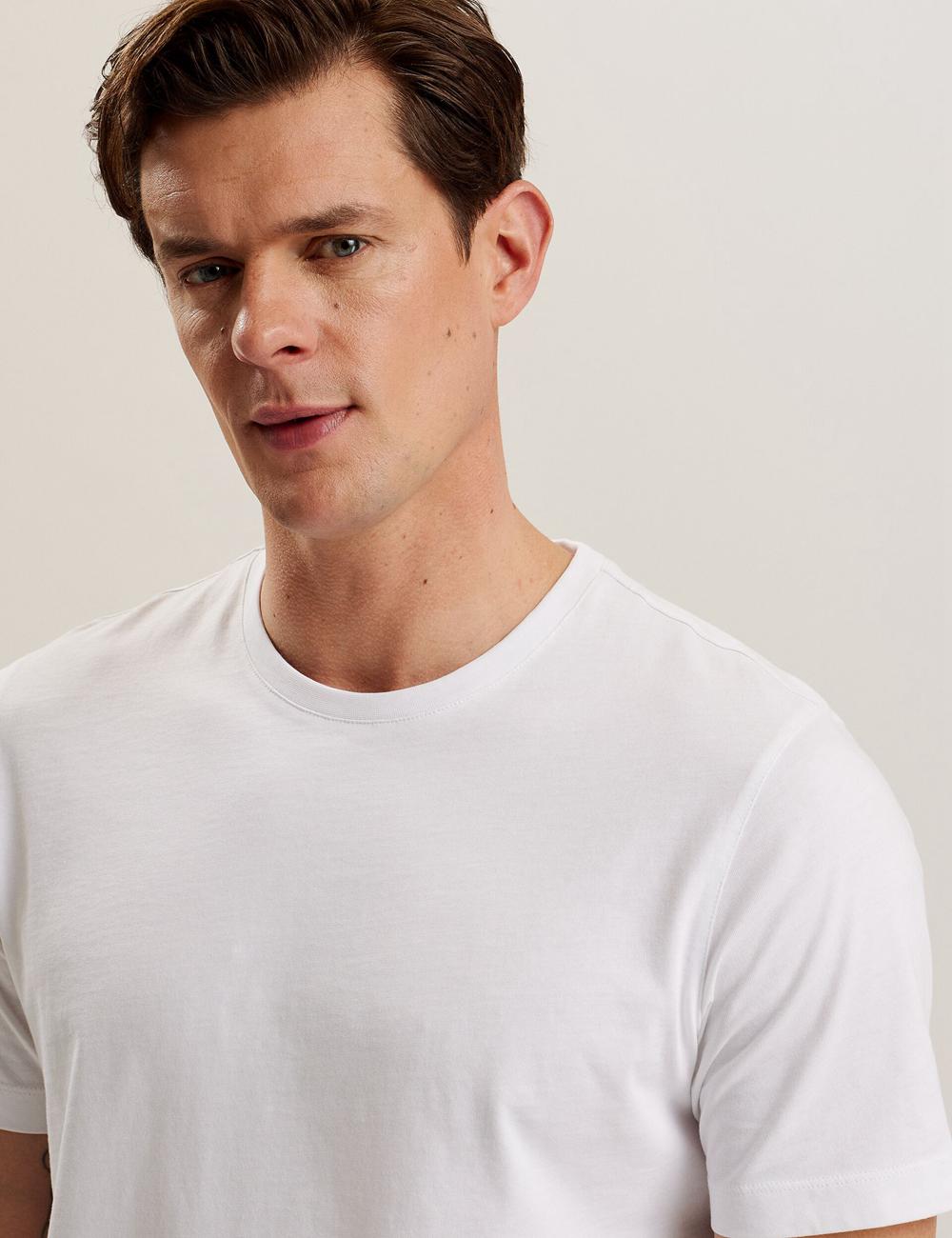 Camiseta Ted Baker TYWINN - Classic Crew Neck Cotton Hombre Blancas | AWZU-38950