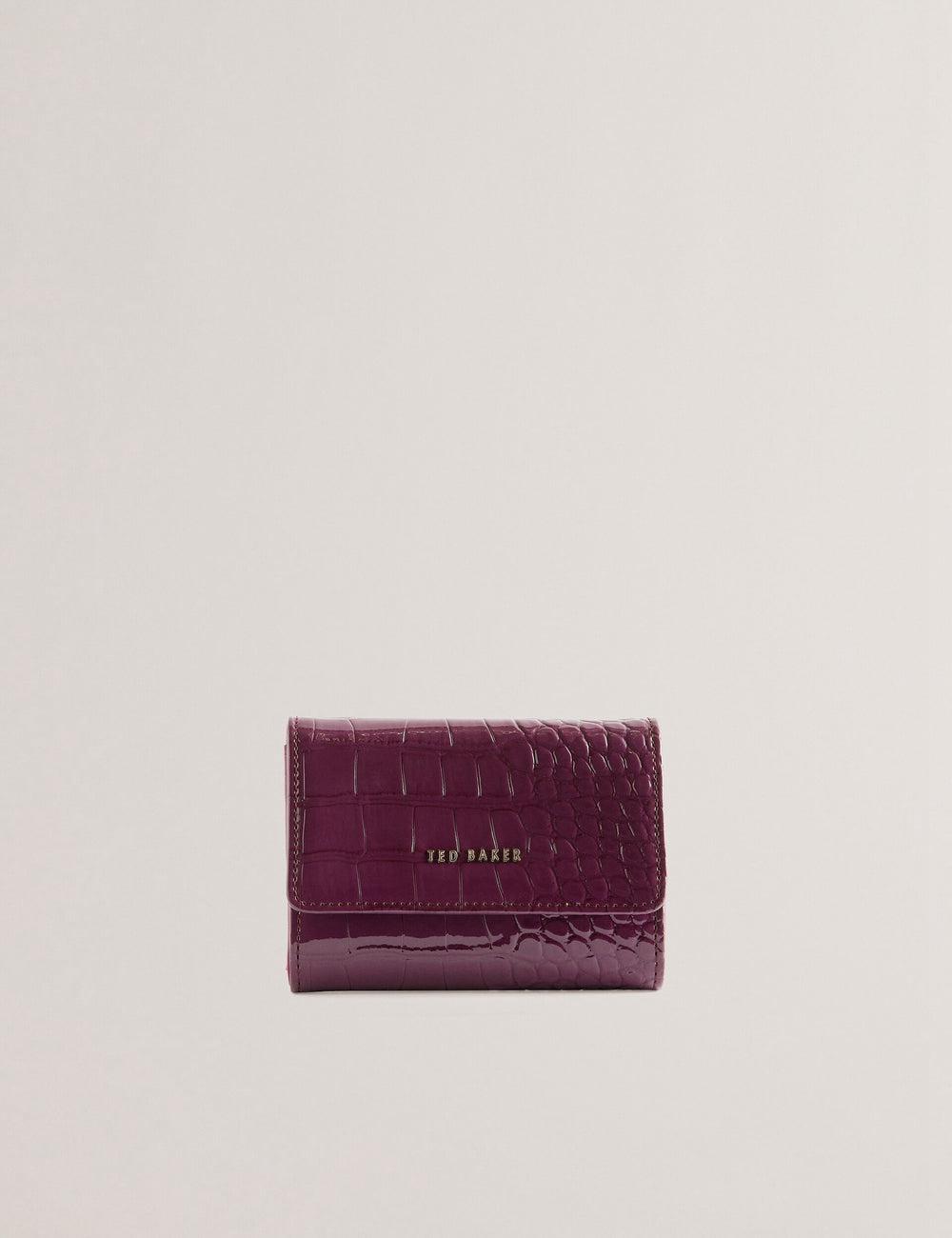 Carteras Ted Baker CONILYA - Croc Texture Fold Over Coin Mujer Burdeos | QPWL-72453
