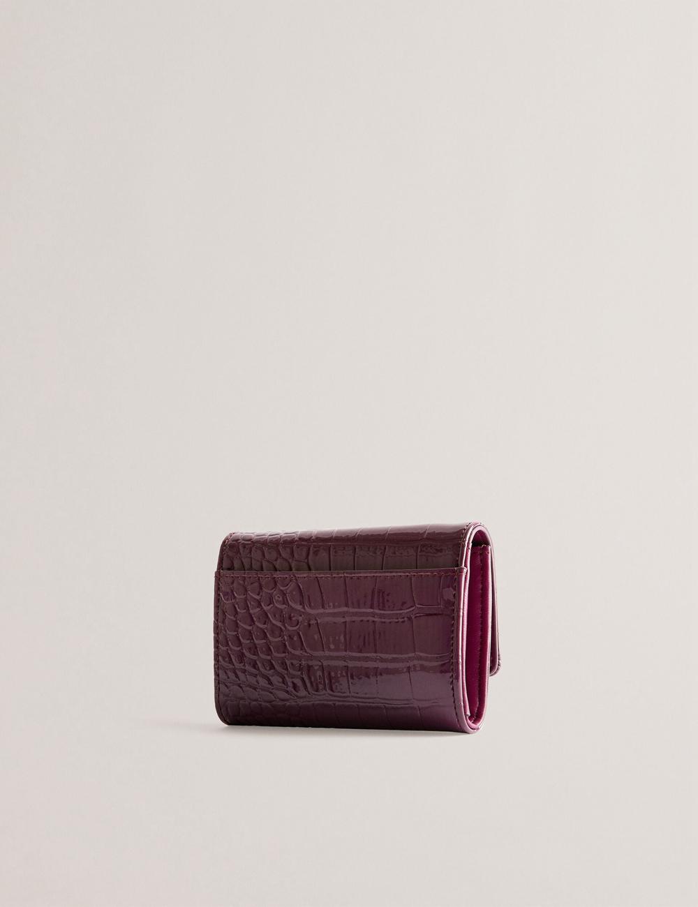 Carteras Ted Baker CONILYA - Croc Texture Fold Over Coin Mujer Burdeos | QPWL-72453