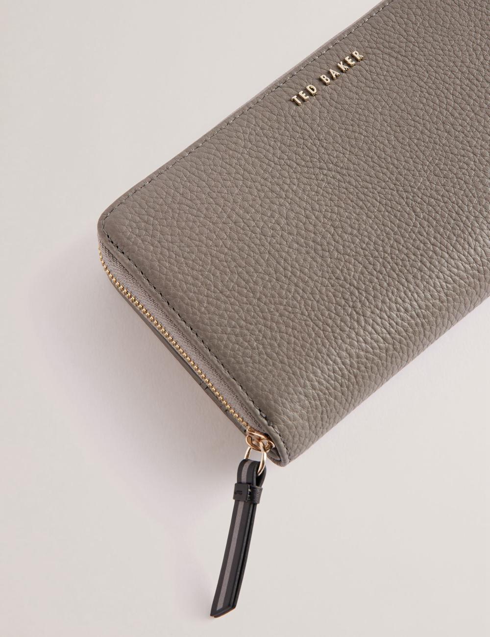 Carteras Ted Baker DALIEA - Large Textured Leather Zip Around Mujer Gris | QRPE-42195