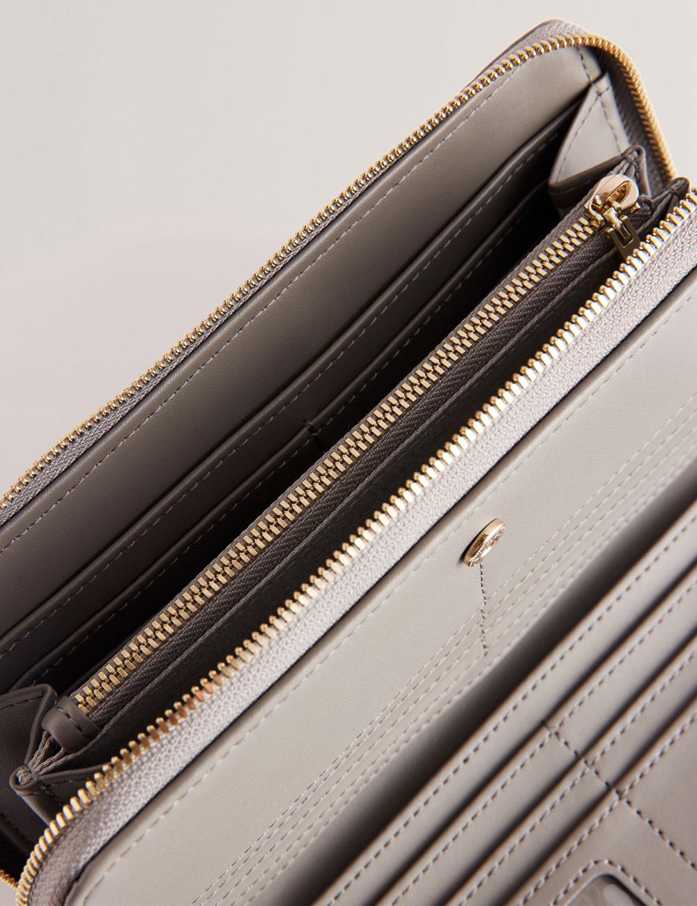 Carteras Ted Baker DALIEA - Large Textured Leather Zip Around Mujer Gris | QRPE-42195