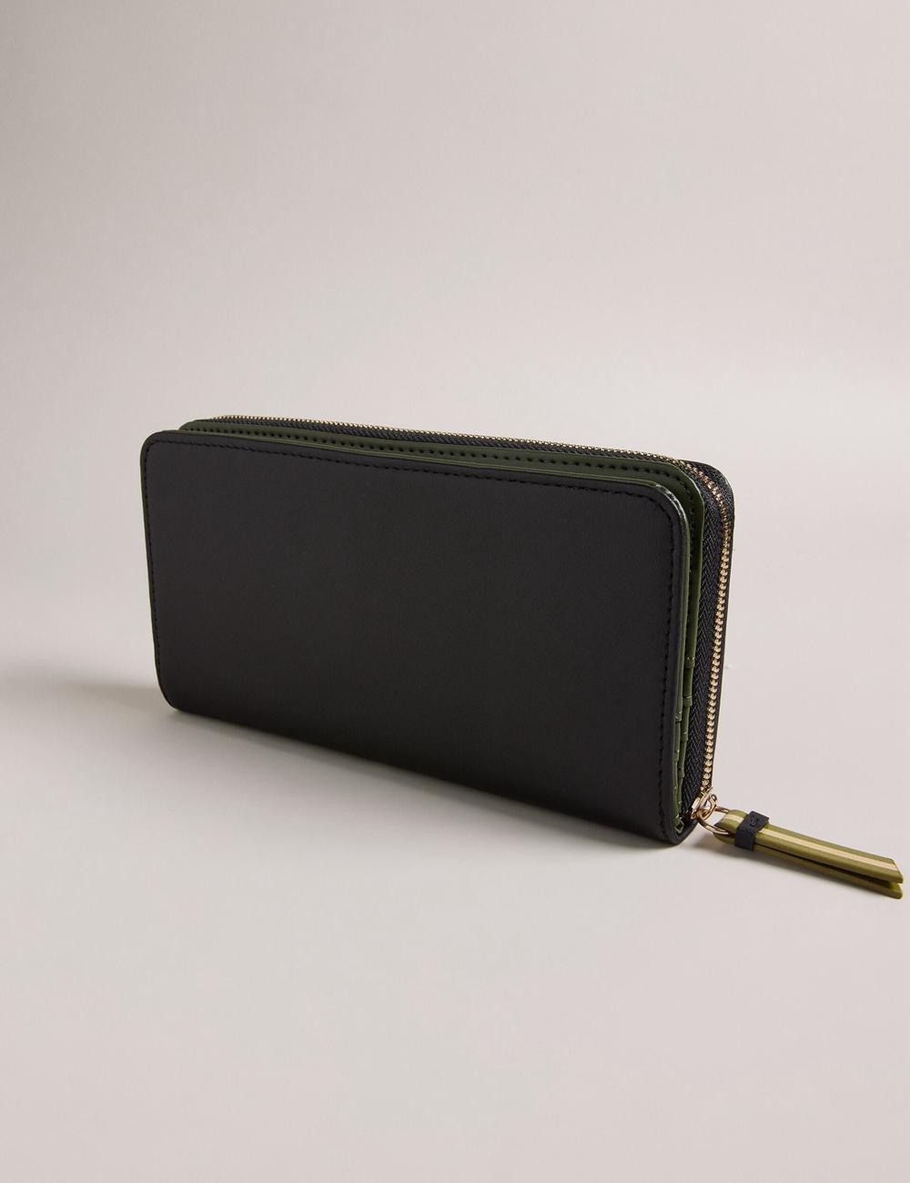 Carteras Ted Baker DARCIEA - Smooth Leather Zip Around Large Mujer Negras | BXIQ-67219