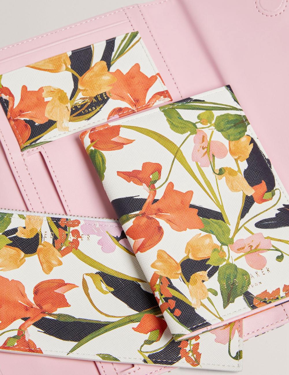 Carteras Ted Baker JACIIIE - Floral Print Faux Leather Travel Mujer Blancas | WDOB-41582