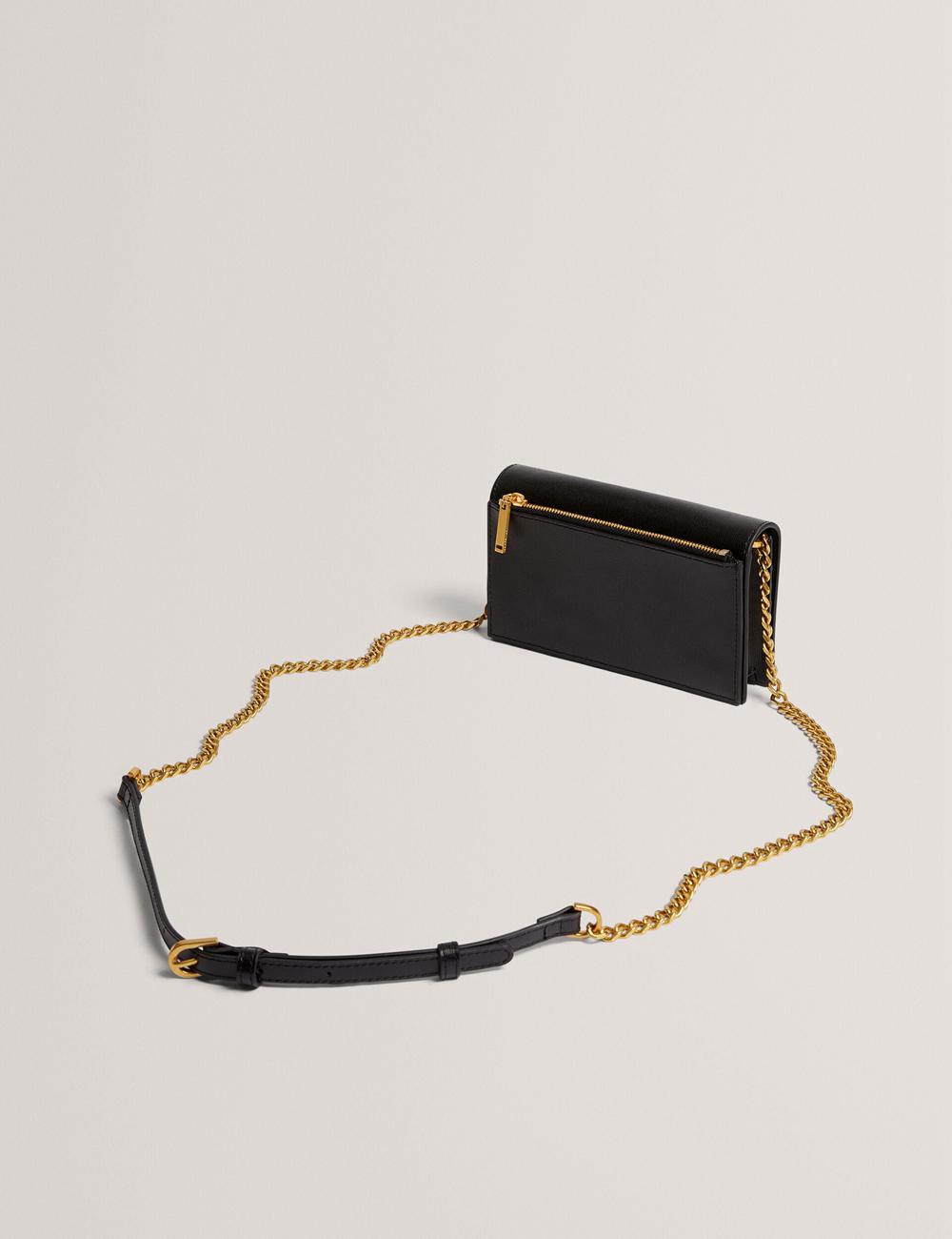Carteras Ted Baker TABINA - Leather With Chain Crossbody Strap Mujer Negras | WUXL-37051