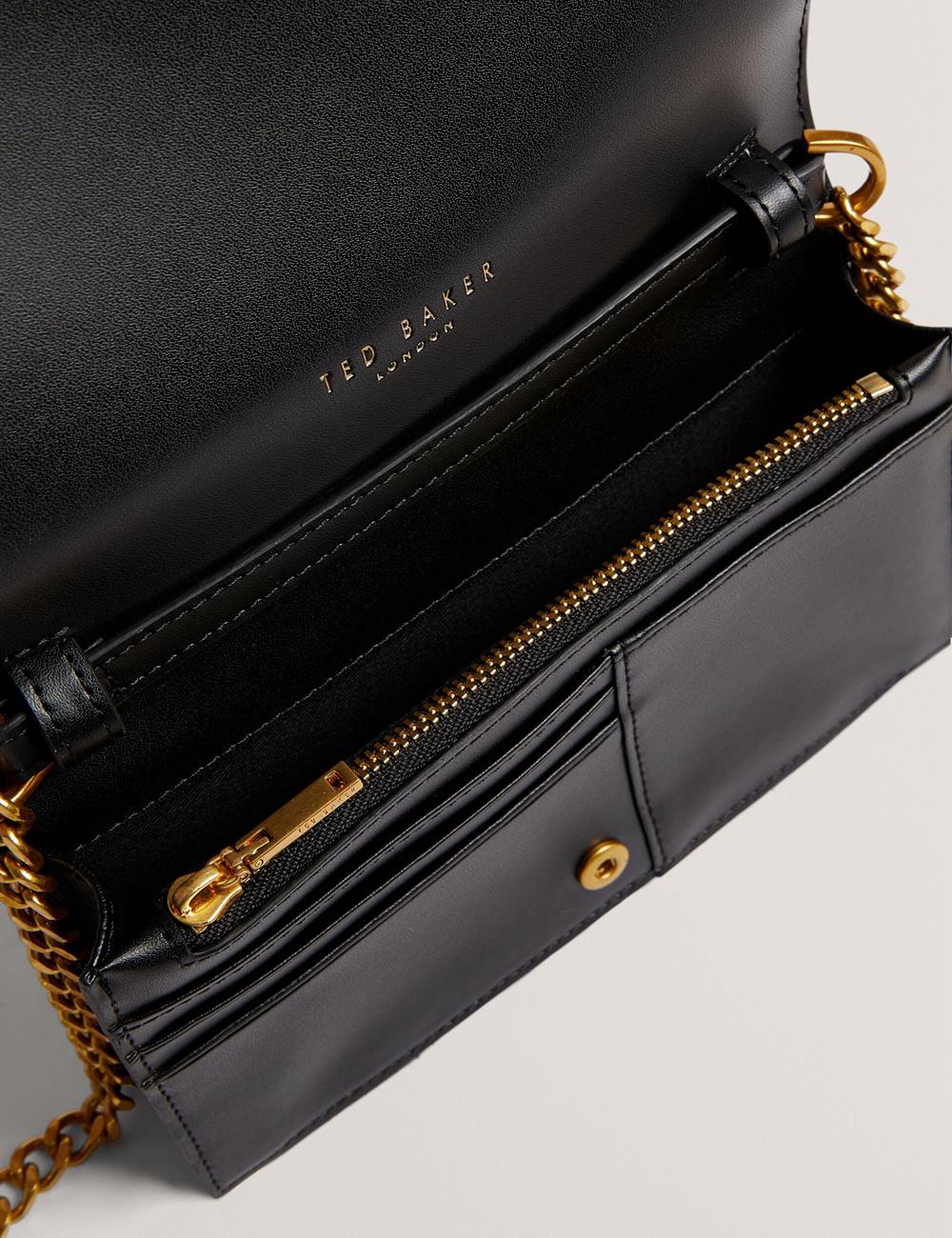 Carteras Ted Baker TABINA - Leather With Chain Crossbody Strap Mujer Negras | WUXL-37051