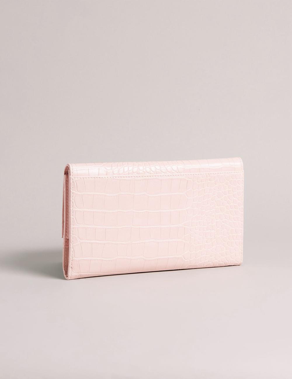 Carteras Ted Baker TRAVELZ - Croc Faux Leather Travel Organiser Mujer Rosas | EVIS-57104