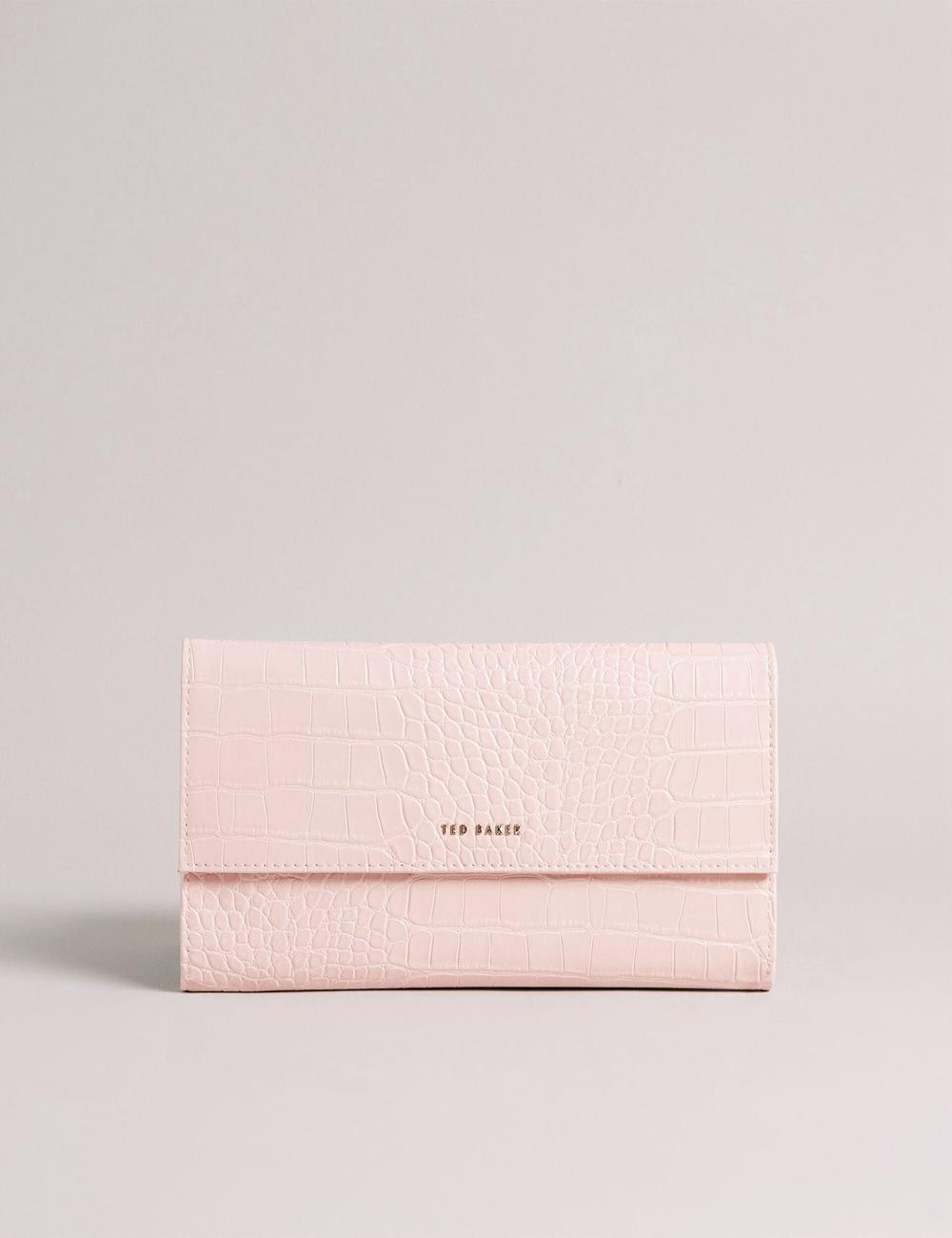 Carteras Ted Baker TRAVELZ - Croc Faux Leather Travel Organiser Mujer Rosas | EVIS-57104