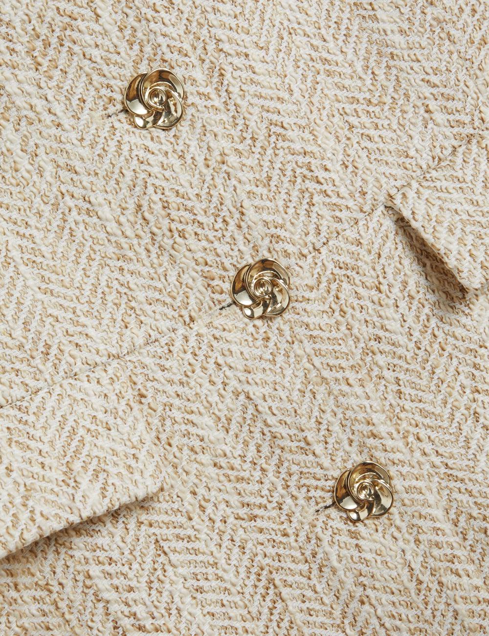 Chaleco De Traje Ted Baker VULPAW - Boucle Herringbone Fitted Mujer Ivory | XGWS-63985