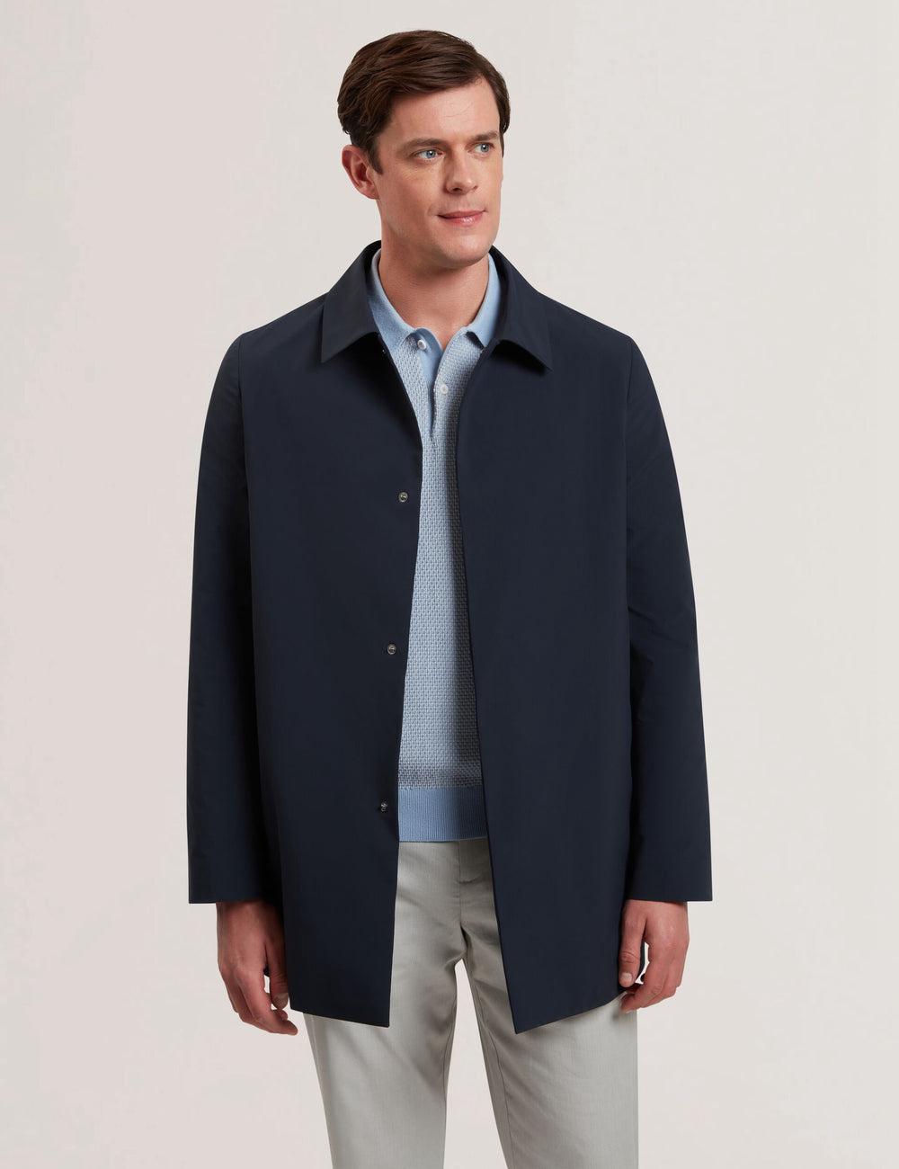 Chaquetas Ted Baker HUMMELS - Lightweight Short City Mac Hombre Azul Marino | FTIP-91835