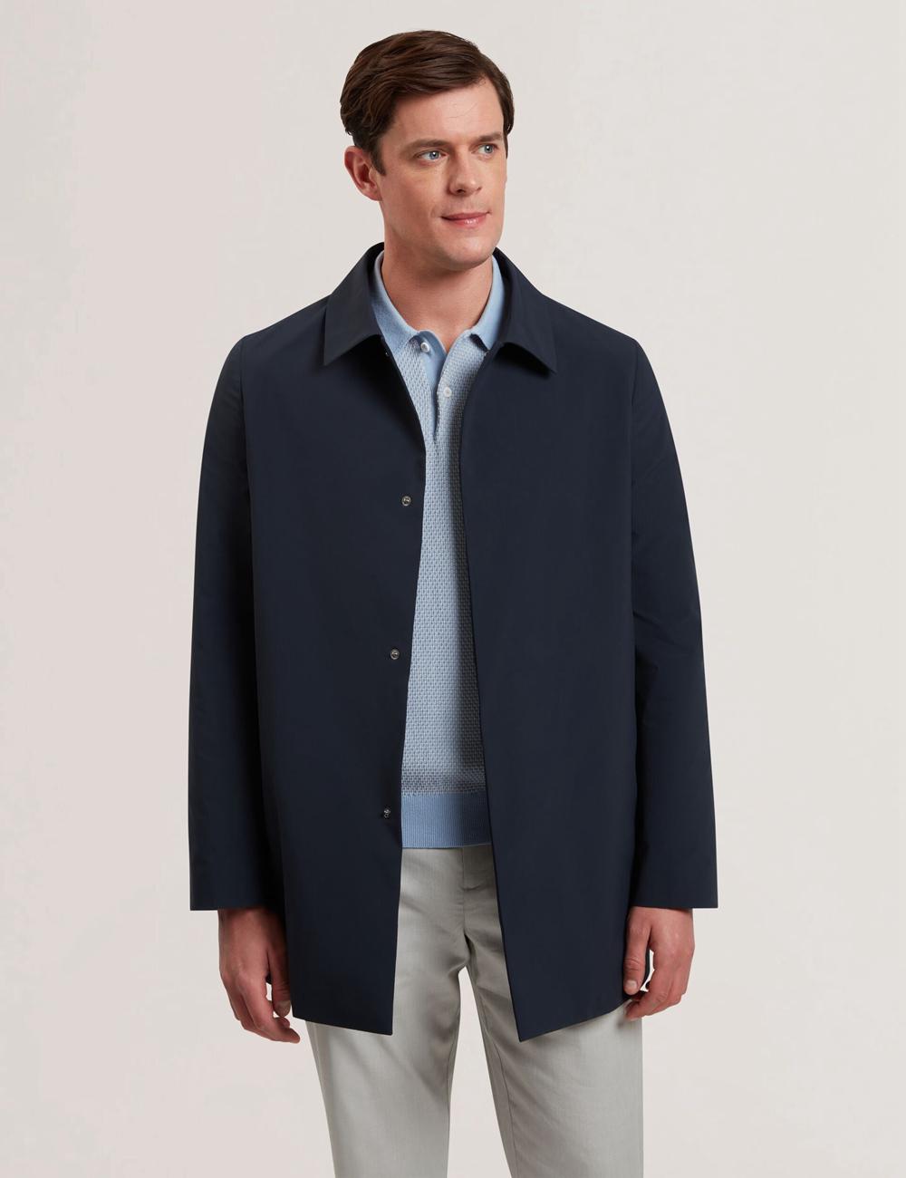 Chaquetas Ted Baker HUMMELS - Lightweight Short City Mac Hombre Azul Marino | FTIP-91835
