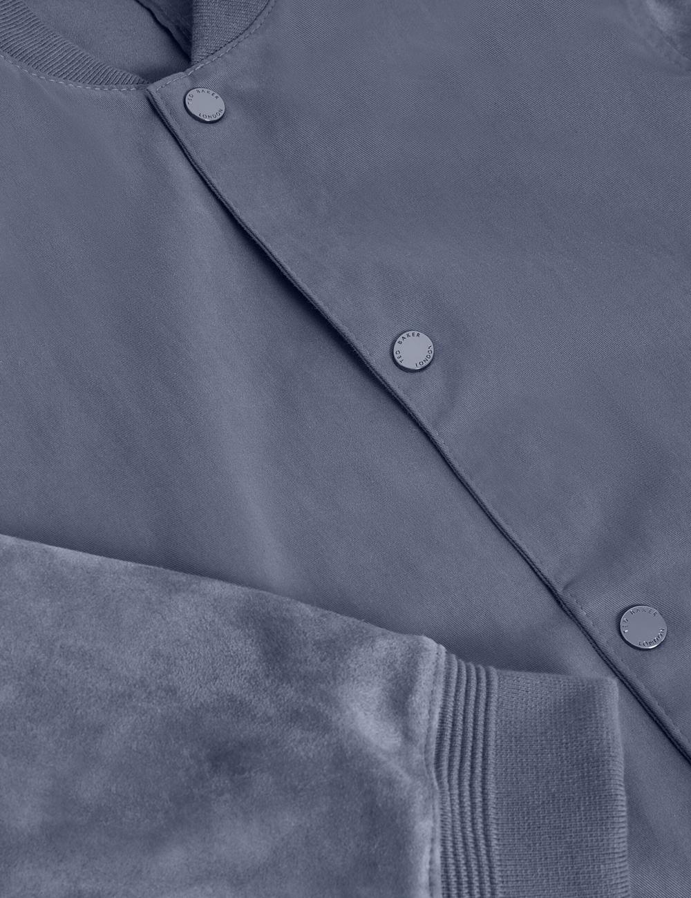 Chaquetas Ted Baker LIAMS - Cotton Twill & Suede Bomber Hombre Azules | UHWD-59417