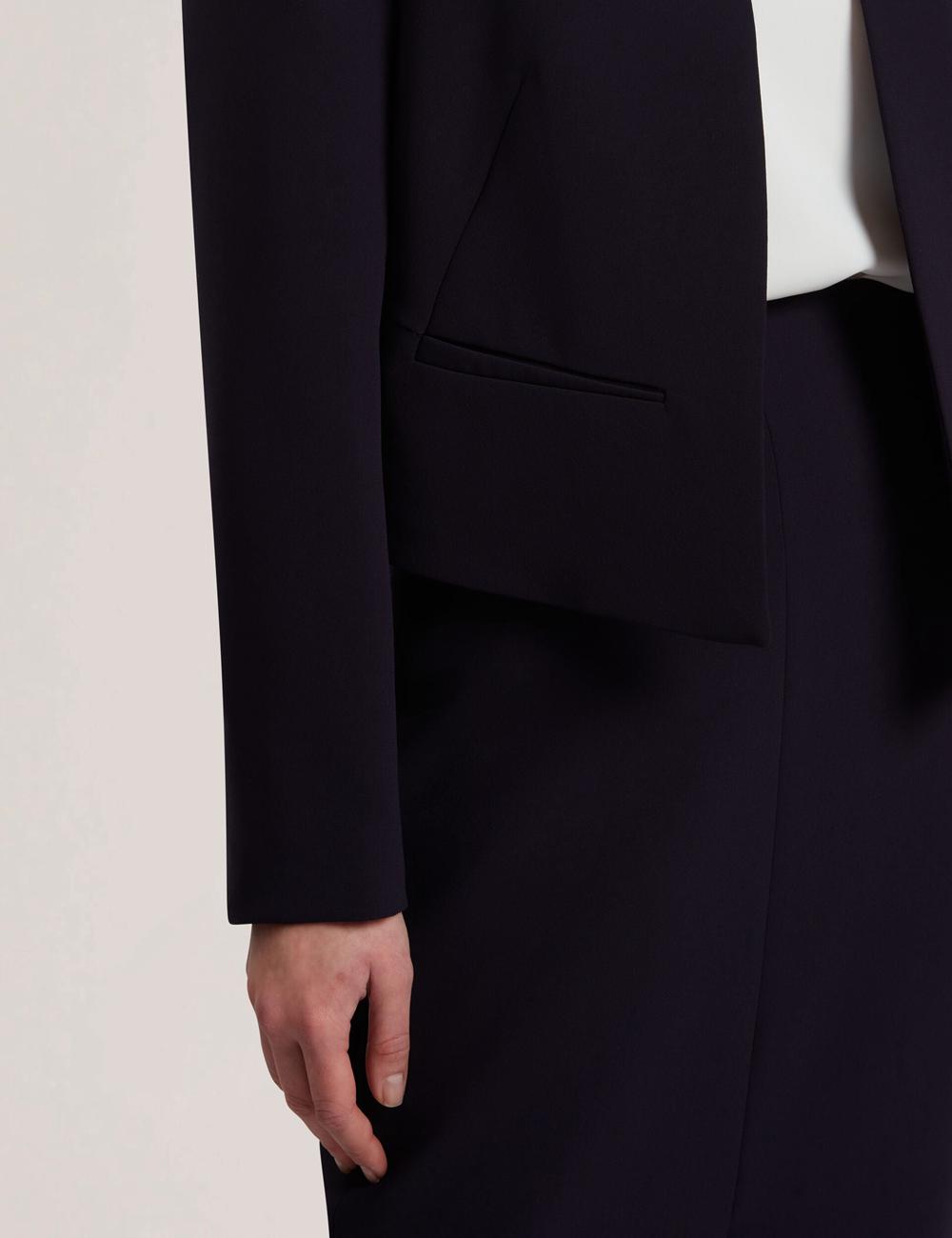 Chaquetas Ted Baker MANABJL - Tailored Round Neck Cropped Open Mujer Azul Marino | RDTI-50264